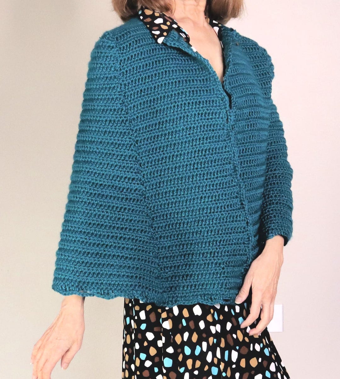 Crochet CAPE PATTERN Using a Design Combination of a Crochet CARDIGAN ...