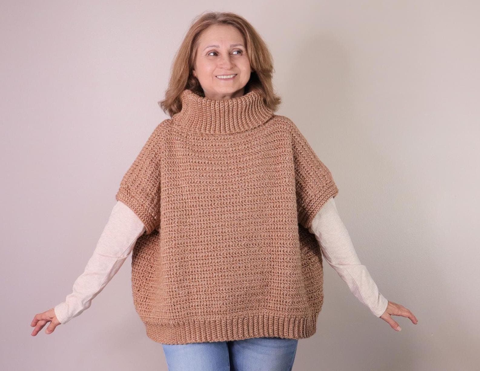 40 Turtleneck Crochet Patterns for Cozy Layers, Modern Pullovers, and Textured Necklines 14 Pattern for Crochet Pullover Turtleneck or Crochet Tunic.