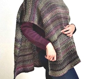 Crochet poncho pattern for women. Crochet Fall Poncho, Crochet Ruana, Crochet western poncho Easy crochet poncho for crochet beginner.