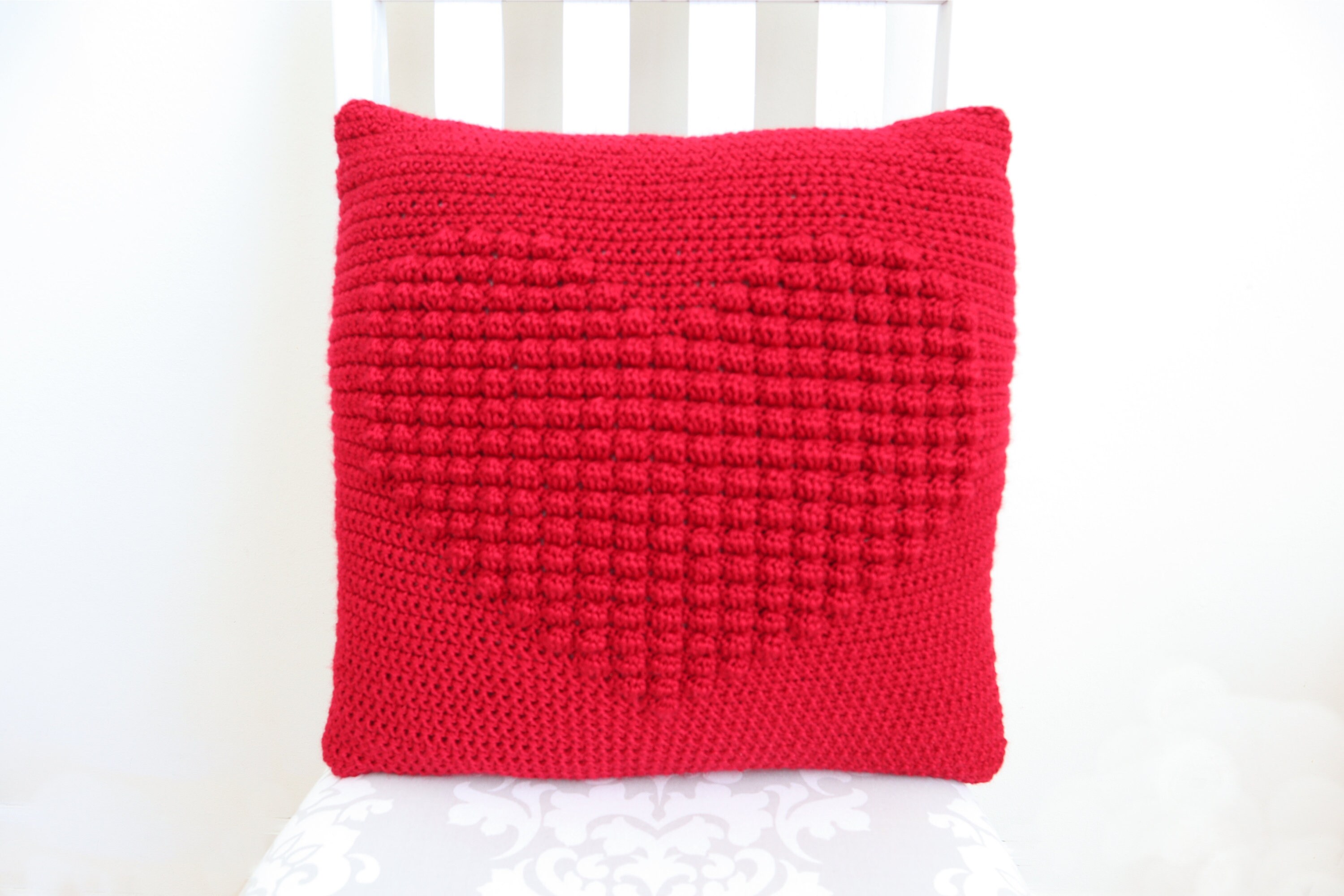 Crochet Heart Pillow Cover PATTERN. Crochet heart cushion Etsy