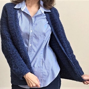 Crochet PATTERN for CLASSIC Crochet CARDIGAN for women. Uses basic crochet stitches to create a beautiful sweater. image 2