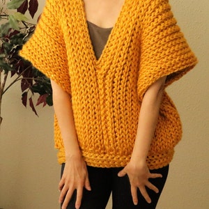 Crochet Super Chunky Vest PATTERN ONLY. Easy, fast Knit-look CROCHET stitch. Versatile, easy to make, easy to wear crochet vest for women.