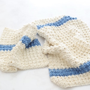 PATTERN for crochet dishcloth and crochet towel. Easy crochet pattern for crochet beginners. Perfect crochet housewarming gift.