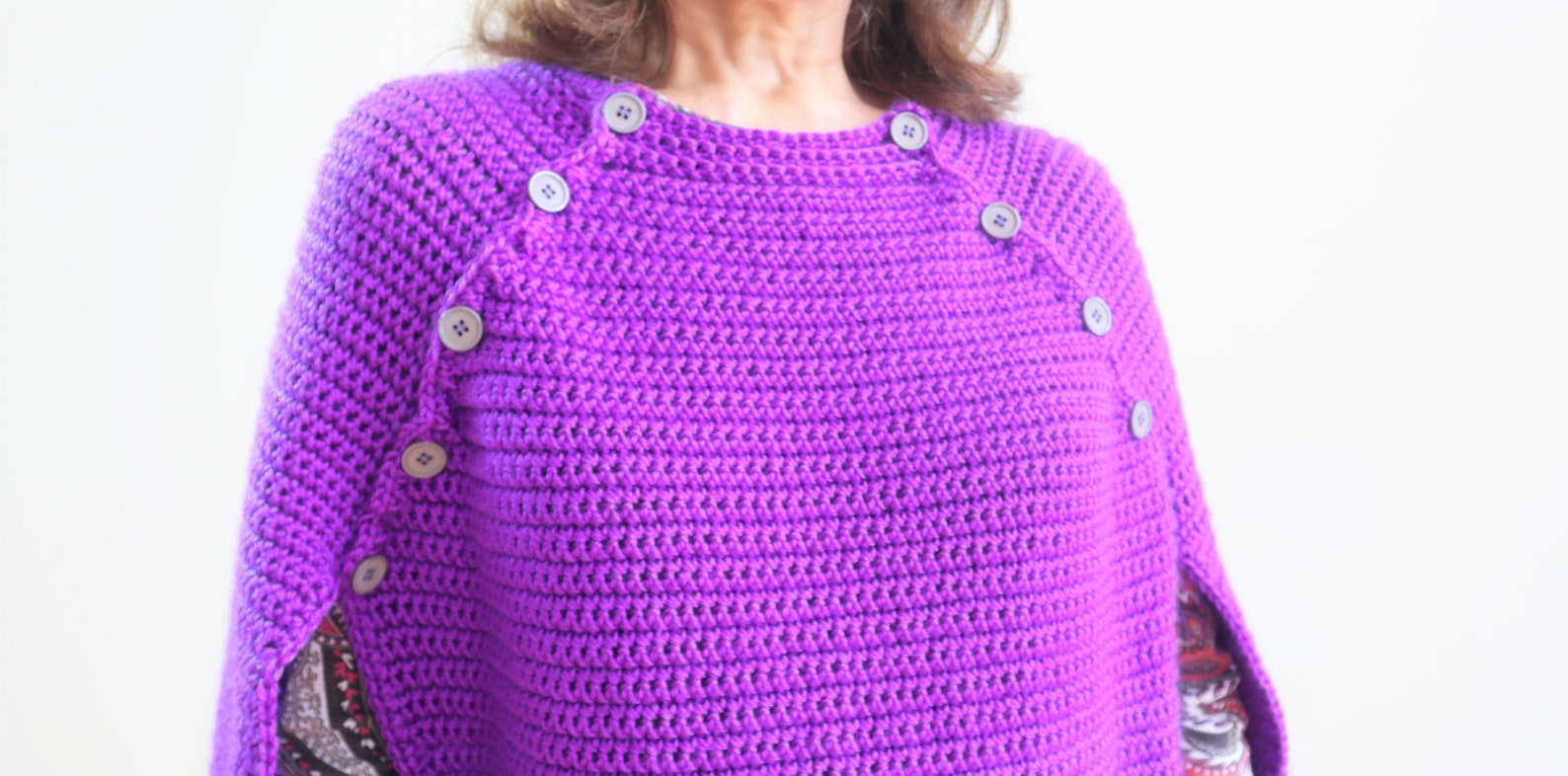 Crochet Cape PATTERN. Updated Womans Cape Features NEW DESIGN. Open ...