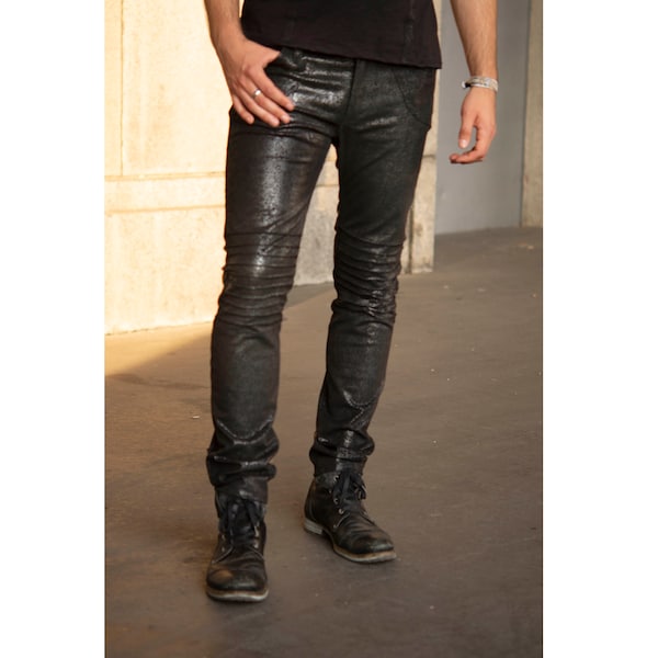 Biker Skinny Steampunk Cyberpunk Fantasy Glam Rock Metal Gothic Hose vegan Kunstleder HybridPunkBerlin Endzeit dystopisch Kostüm