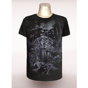 Camiseta Monsternature negra gris para hombre, negra, roja, gótica, cibernética, cibergótica, industrial, distópica, ola, techwear, punk, punky rock
