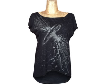 Stardust Shirt schwarz Statement we are one Supernova Print Cyberpunk Gothic New Age Punk Glam Rock Metal