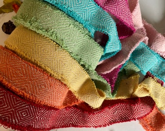 Hand Woven cotton ribbon, weaving ribbons, cotton floristry ribbon