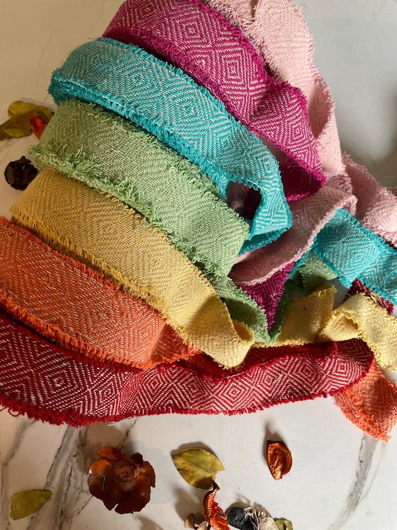 Hand Woven cotton ribbon, weaving ribbons, cotton floristry ribbon