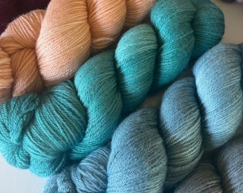 Hand Dyed Merino Yarn, 4ply Merino wool yarn