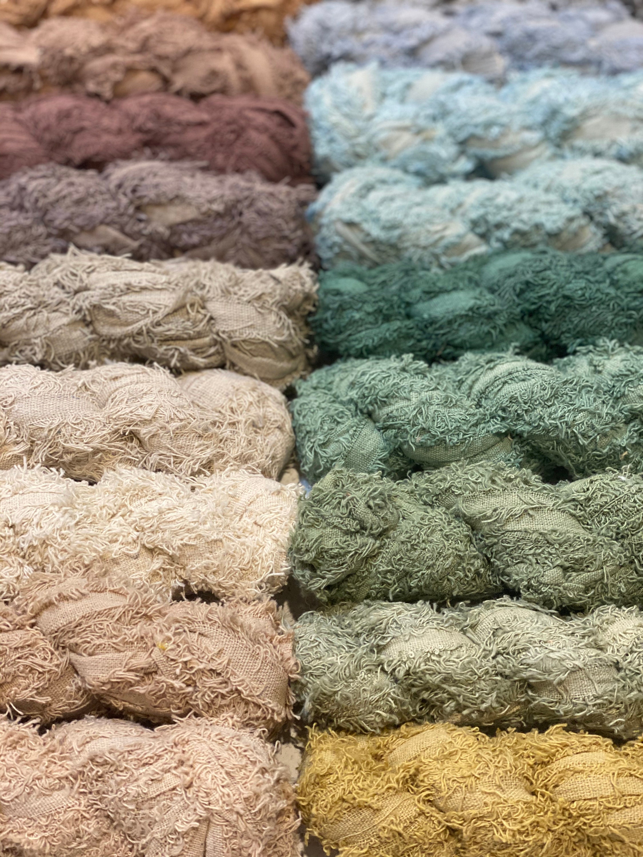 Recycled white cotton frizz ribbons cotton fuzz weaving Etsy