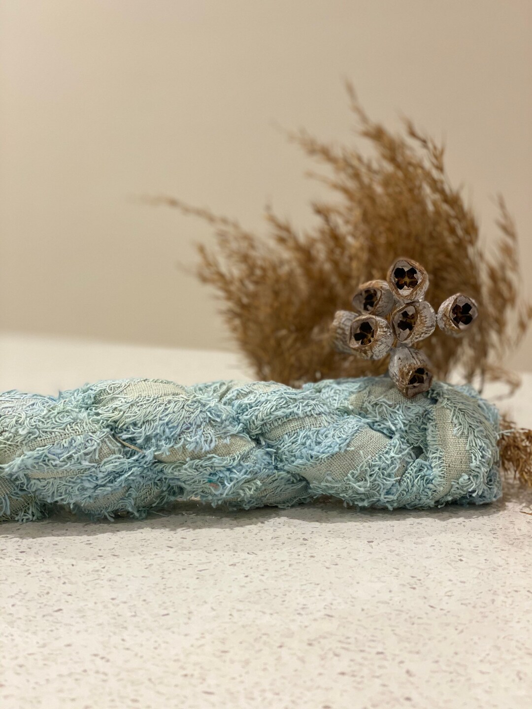 Blue Cotton Frizz Ribbons Recycled Cotton Fuzz Cotton Fizz Etsy