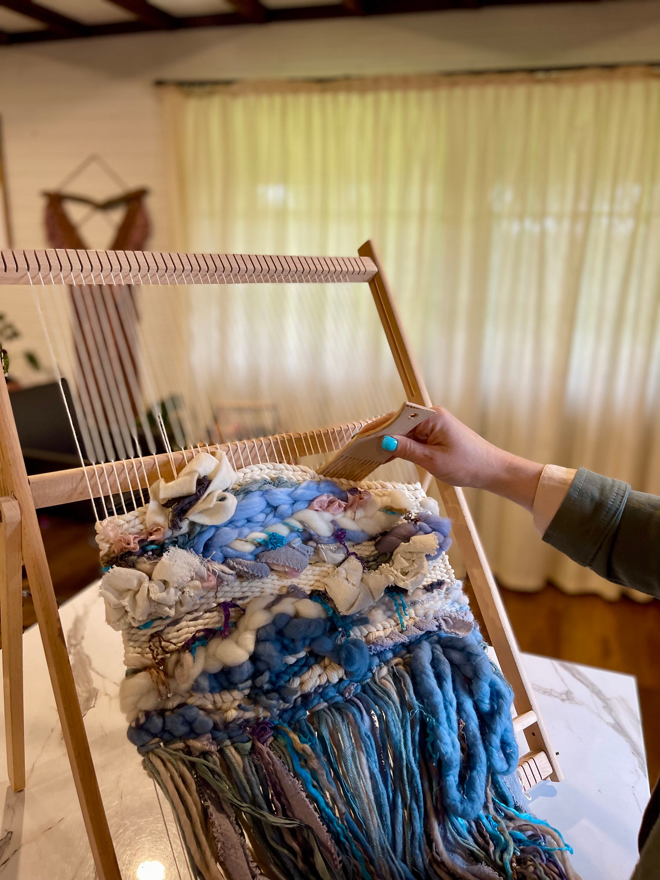 Webrahmen Mit Ständer – 60 Cm, Inkl. Webwerkzeuge, Für Wandteppiche, Schals, Decken