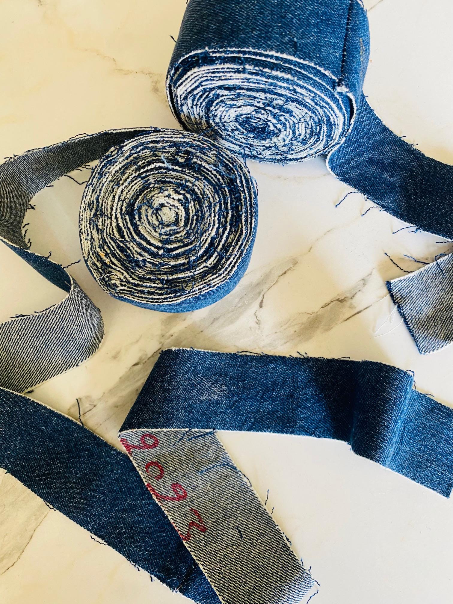 Ruby Ribbon Denim Recycled Denim Ribbon - Etsy