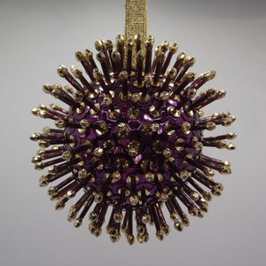 Plum & Gold Starburst Sequin Ornament