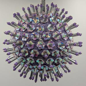 Lilac & Iridescent White Flower Burst Sequin Ornament
