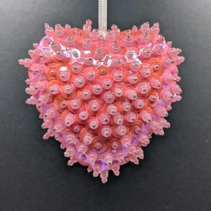 Light Pink Bubble Heart Sequin Ornament