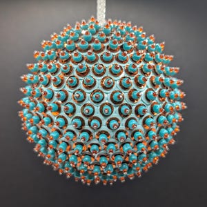 Teal & Orange Bubble Burst Sequin Ornament