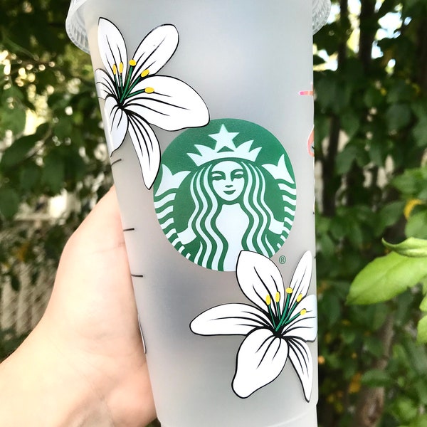 Lily Starbucks Reusable Cold Cup, Starbucks Venti Cold Cup Tumbler Personalized, Starbucks Cup with a straw, Personalized Starbucks