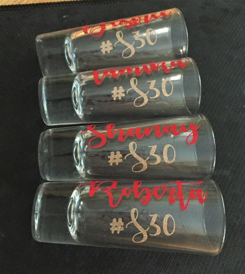 Personalized Shot Glasses Bachelorette Party Custom Shot Etsy