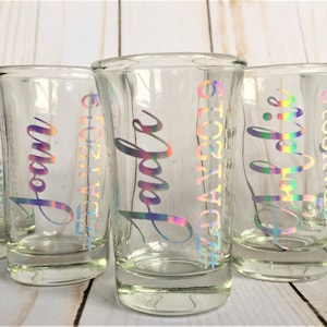 Personalized Shot Glasses, Bachelorette Party, Custom Shot Glasses, Bridal Party Gift, Birthday, Bridal Party Gift, Gifts, Drinking Favors