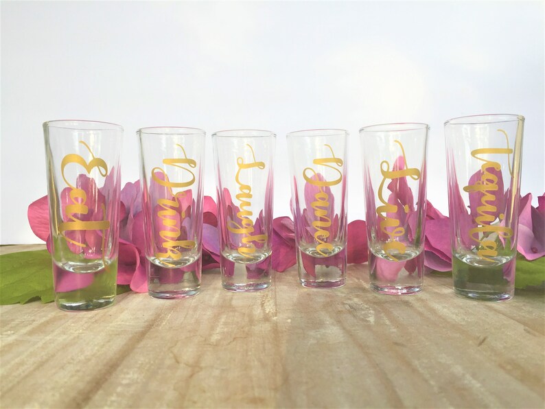 Personalized Shot Glasses Bachelorette Party Custom Shot Etsy