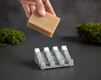 Concrete Soap Dish || Bathroom Accessory || Concrete Draining Soap Holder || Soap Tray