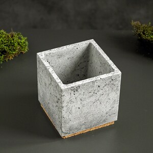 Square Concrete Planter Concrete Decor Succulents Pot Plant Pot image 5