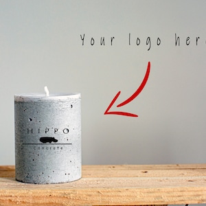 Personalized Concrete Exclusive Candles | Designer Pillar Candle | Custom Candle Favors | Personalized Candle