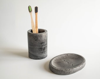 Concrete Toothbrush Holder | Makeup Brush Cup | Pencil Storage Pot | Zahnputzbecher aus Beton | Zahnbürsten-Halter