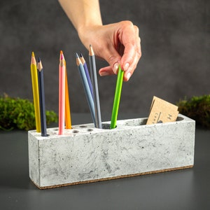 Beton Büroorganizer - Beton Schreibtisch Accessoires - Stilvolles Geschenk für Männer