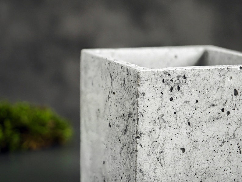 Square Concrete Planter Concrete Decor Succulents Pot Plant Pot image 6