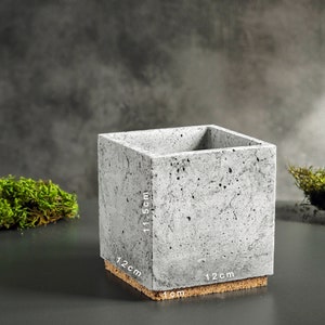 Square Concrete Planter Concrete Decor Succulents Pot Plant Pot image 2