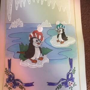 Cartolina di Natale del pinguino
