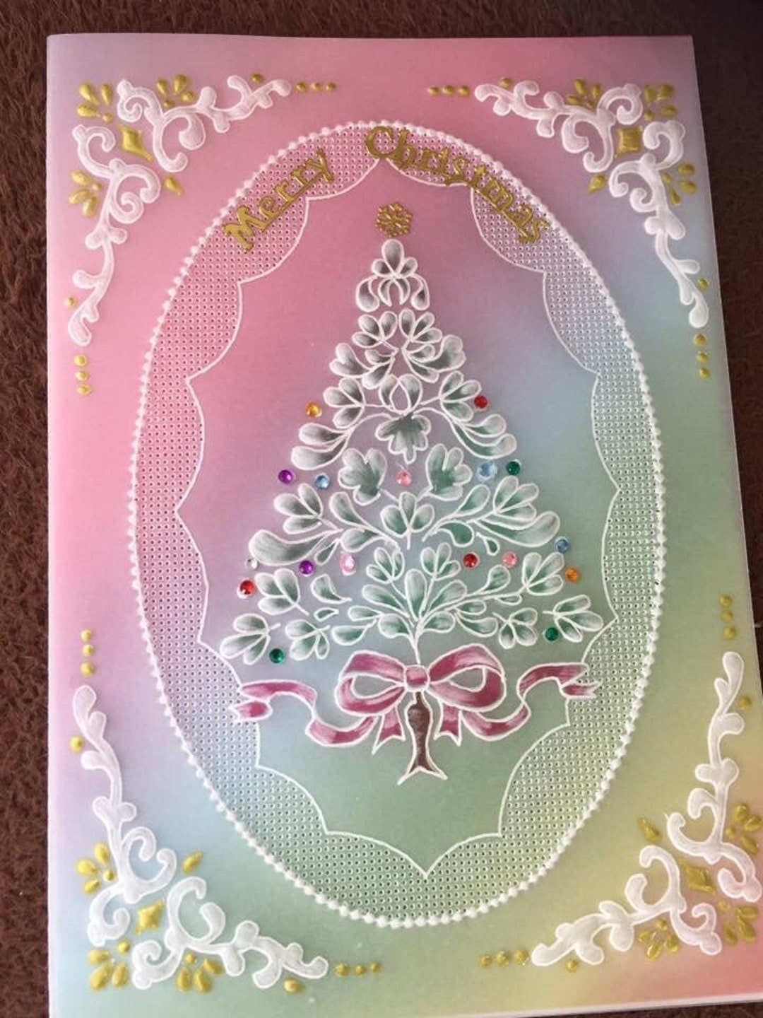 Beautiful Hand Crafted Parchment Card for Christmas Etsy