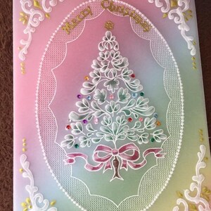 Bellissimo biglietto in pergamena realizzato a mano per Natale