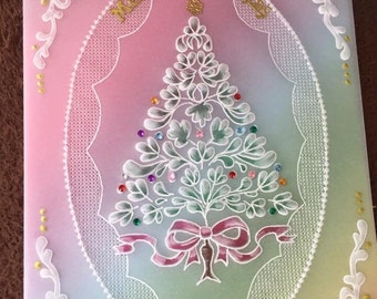 Beautiful hand crafted parchment card for Christmas