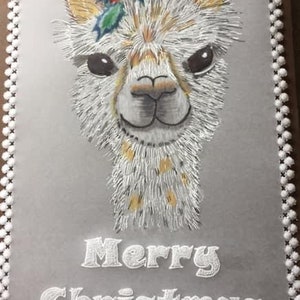 Carta pergamena per Natale raffigurante lama