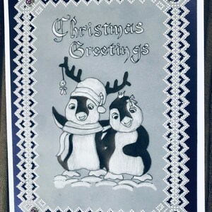 Cartolina di Natale del pinguino