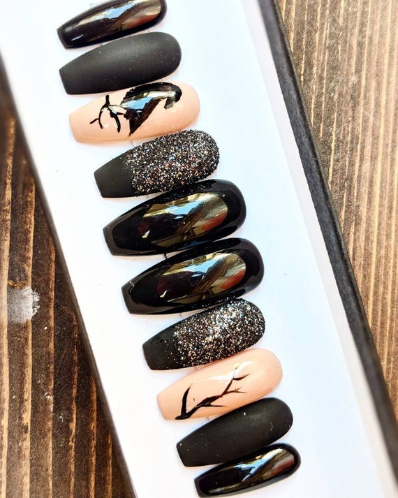 Something Wicked Halloween Nails Press On Nails Fake Etsy