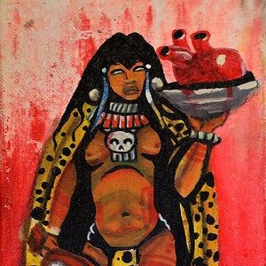 Acrylic painting  on Canvas board &quot;Quando Te Encontras en El Mundo de los Sueños” (Dreamstate) 5 x 7  Sotero M.  Elias  Handmade artwork
