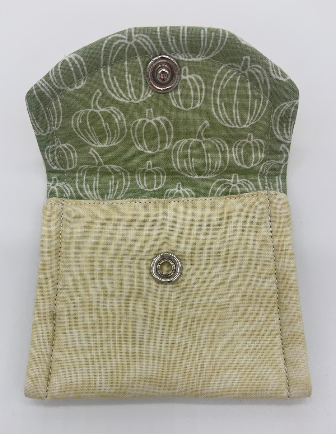 Small Jewelry Pouch Ivory and Sage Pumpkins Etsy