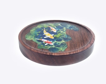 Koi fish tea coaster