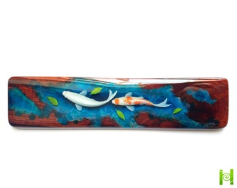 Blue water Koi fish painting Wrist rest