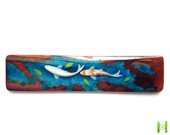 Blue water Koi fish painting Wrist rest