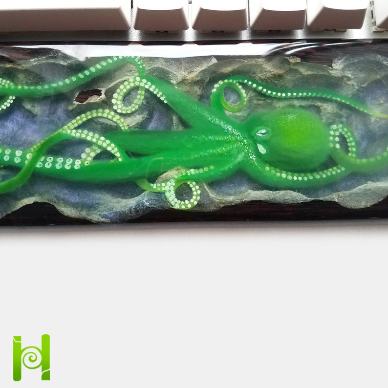 Hand-painted Kraken Keyboard Wrist Rest image 6