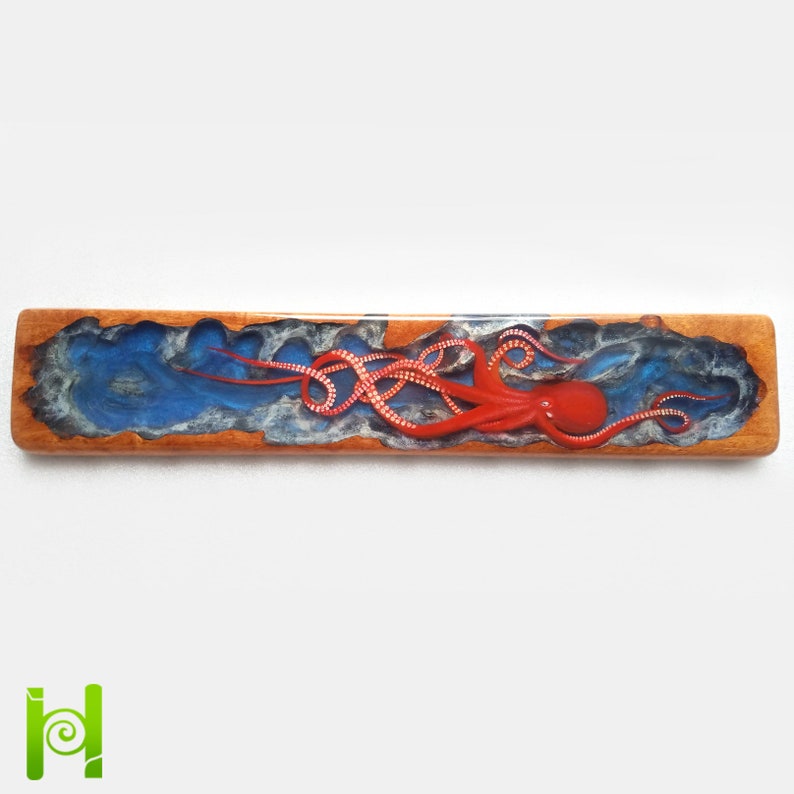 Hand-painted Kraken Keyboard Wrist Rest Red Kraken