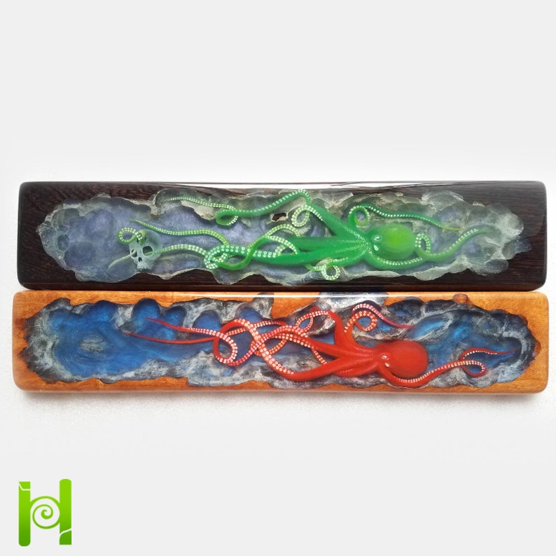 Hand-painted Kraken Keyboard Wrist Rest image 1