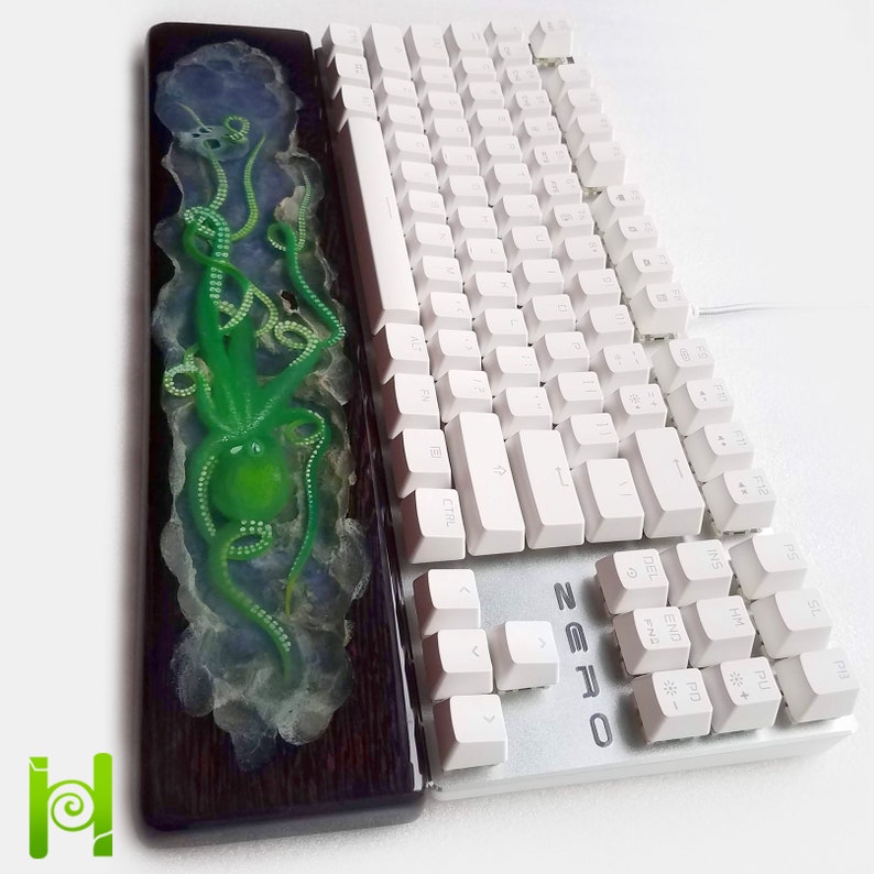 Hand-painted Kraken Keyboard Wrist Rest image 7