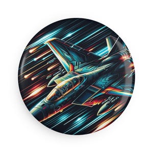 Imán de avión futurista, decoración de aviación, regalo para niños, imán coleccionable, imán de nevera único, decoración de avión